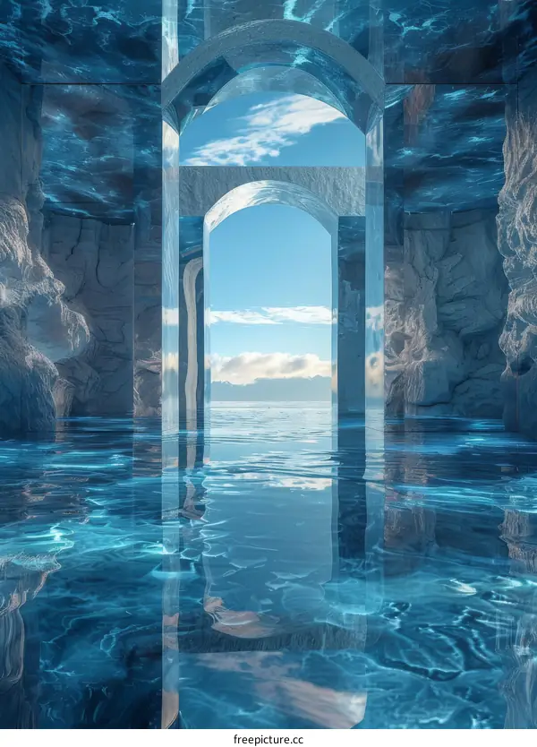 Mystical Blue Gateway to Otherworldly Realms