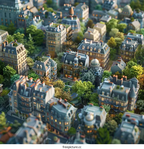 Miniature Cityscape of European Architecture