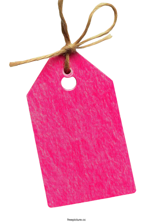 [Transparent Background PNG]Pink Tag with String Tied