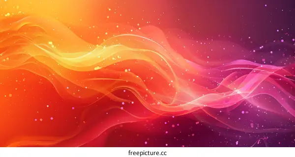 Flowing Energy in Red and Pink with Glowing Particles