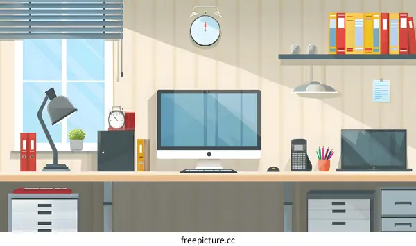 Modern Office Workplace Design Illustration