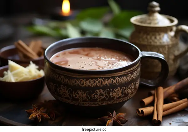 Hot chocolate with spices