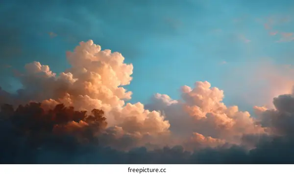Stunning Sky with Fluffy Clouds