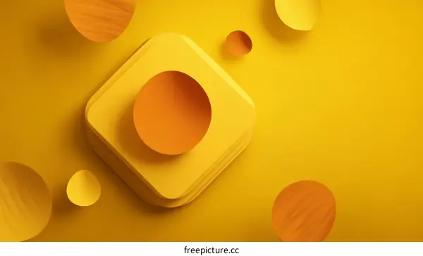 Abstract Geometric Shapes in Yellow and Orange