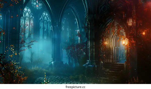 Enchanted Forest Entrance With Gothic Archway