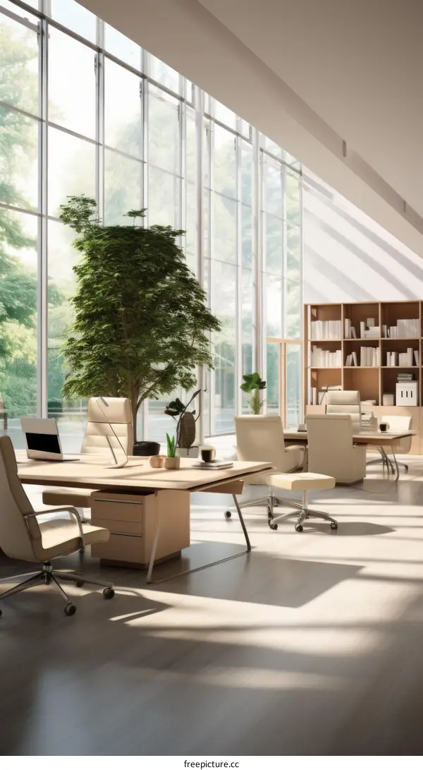 The interior of a modern office