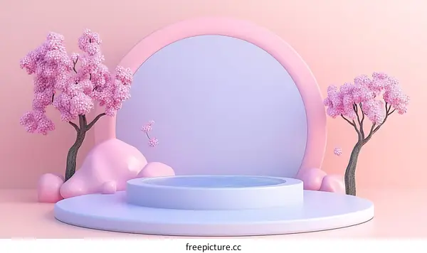 Pink and Pastel Aesthetic Display Podium