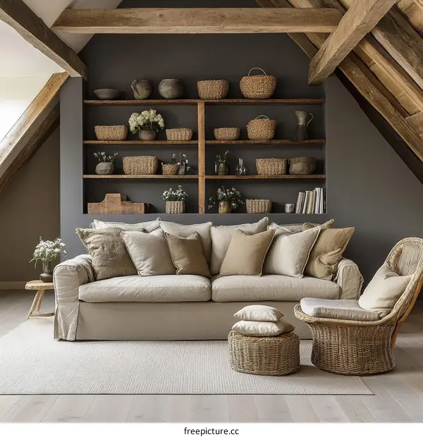 Rustic Farmhouse Living Room with Natural Elements