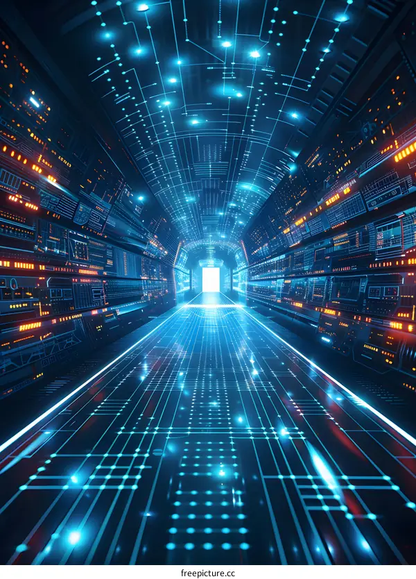 Futuristic Technology Tunnel Background