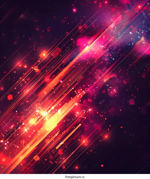 Colorful streaks of light in space