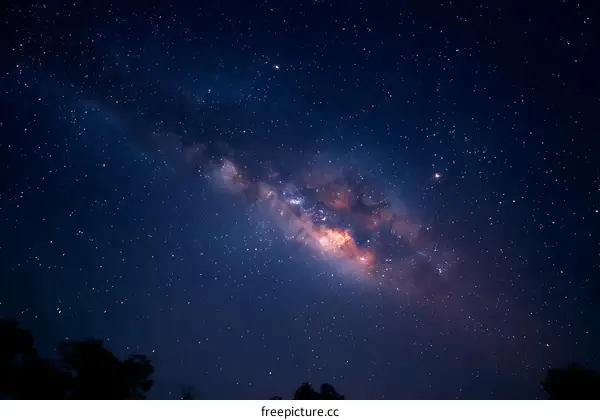 Stunning Night Sky with Milky Way Galaxy