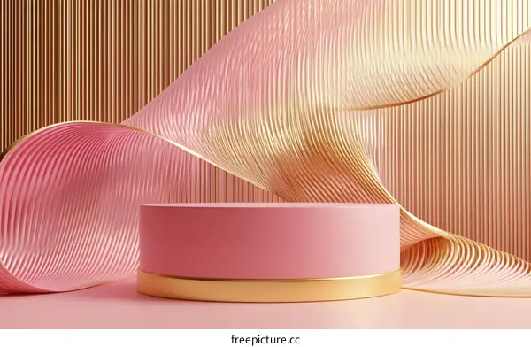 Elegant Pink and Gold Geometric Display Platform