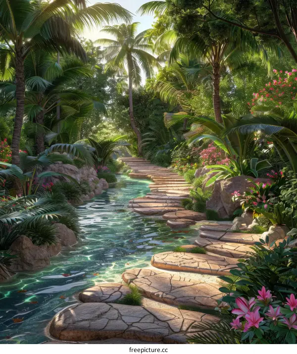 Tranquil Tropical Rainforest Panorama