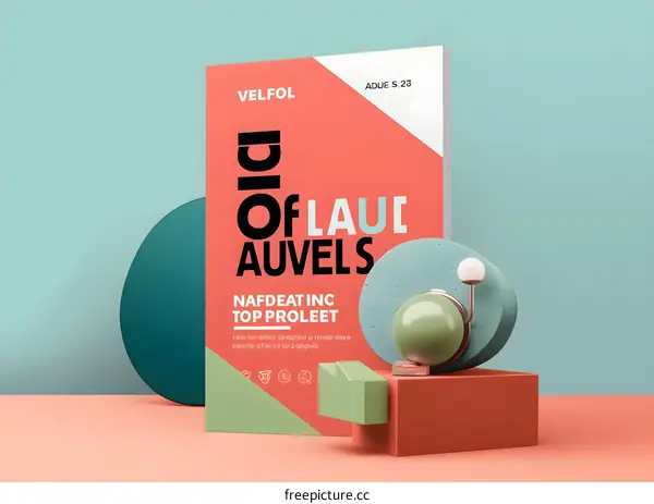 Abstract 3D Minimalist Background With Geometric Shapes And Book Cover Mockup