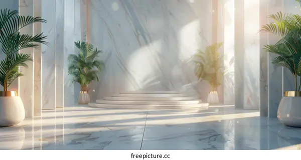 Modern Minimalist Marble Interior Showcase