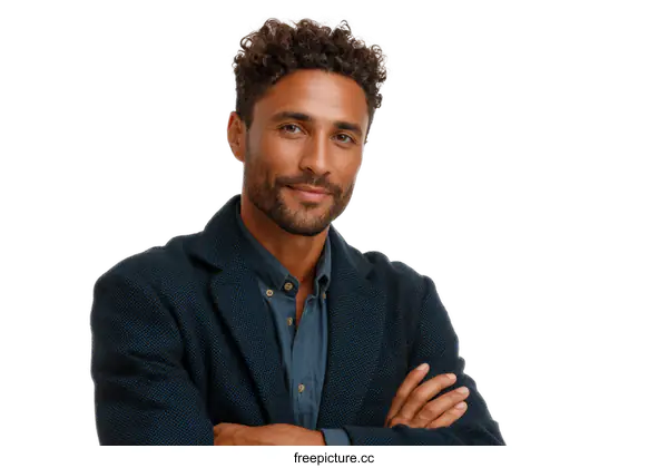 [Transparent Background PNG]Portrait of a Confident Man in Business Attire