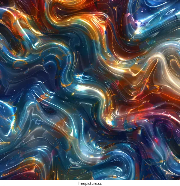 Abstract Colorful Liquid Marble Texture Background