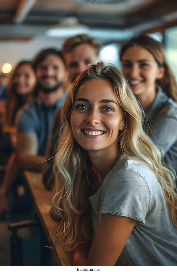 Group of Friends Having Fun Together in a Cafe