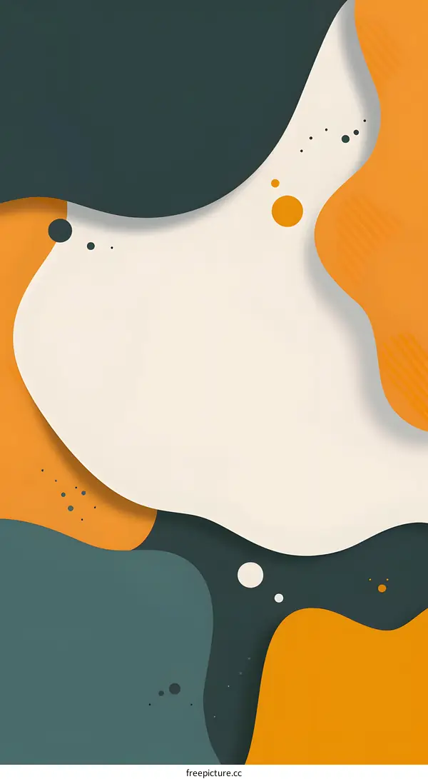 Abstract Green and Yellow Background with Fluid Shapes