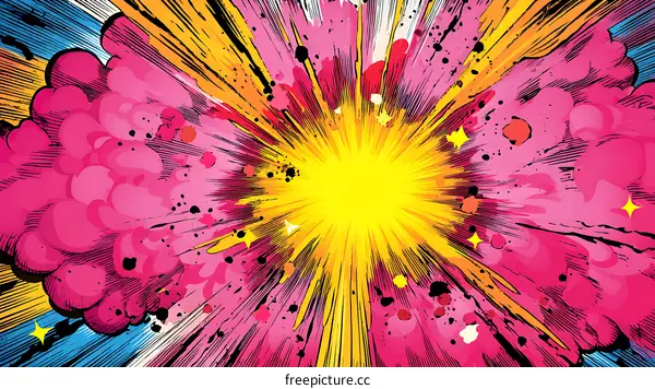 Colorful Explosion Comic Book Style Background