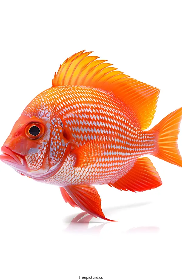 Red Fish on White Background