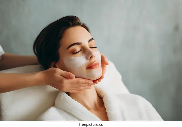 Facial Treatment Procedure for a Caucasian Woman