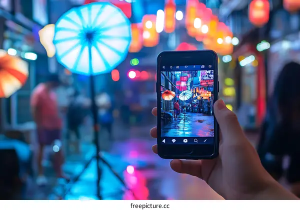 Night Market Photo Taken On Smartphone In China