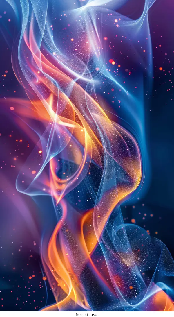 Blue and orange abstract fire flame