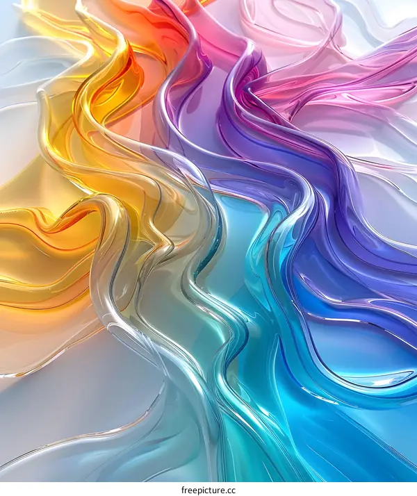Abstract Colorful Liquid Waves Design