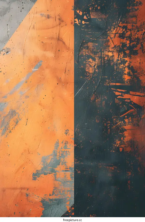 Abstract Orange and Black Textured Background
