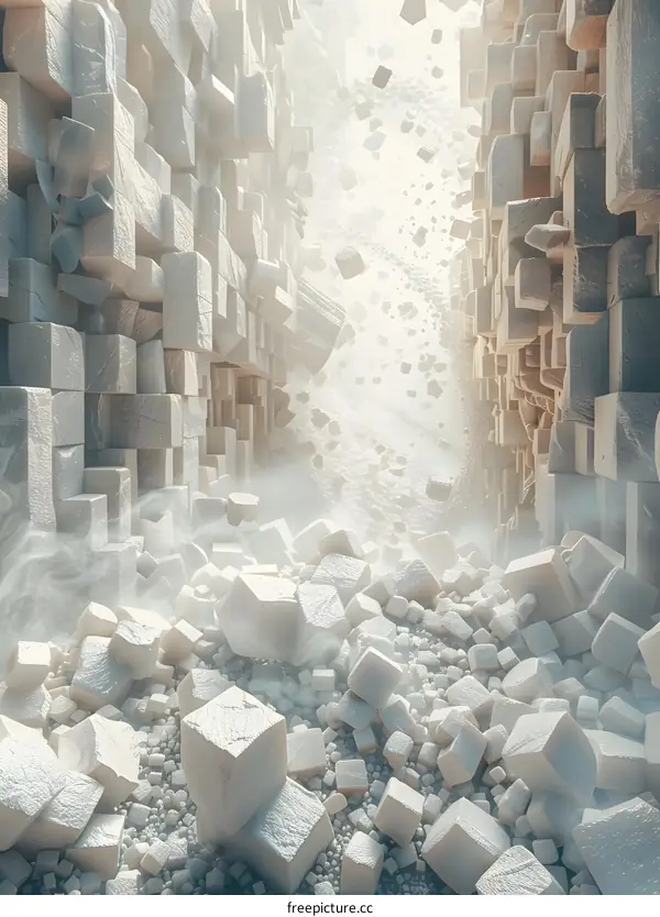 A Collapsing White Stone Corridor