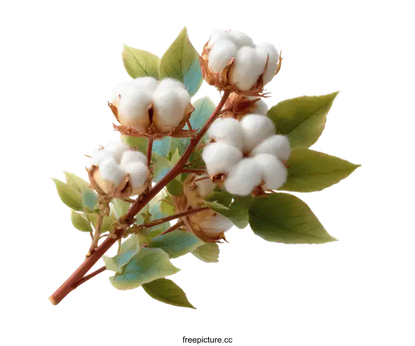 [Transparent Background PNG]Close up of Cotton Plant with Pods