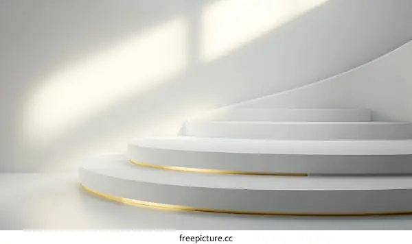 Abstract Modern White Stage Display