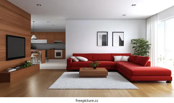 Modern Open-Concept Living Area Design