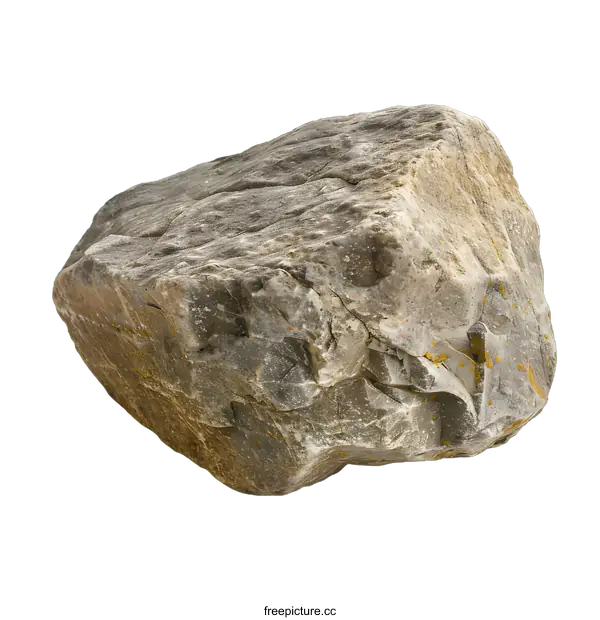 [Transparent Background PNG]Greyish Brown Rock Isolated on White Background