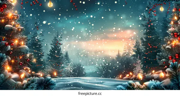 Enchanting Christmas Winter Wonderland Scene