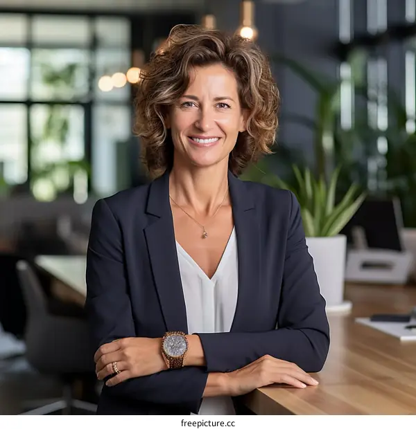 Confident business woman standing in modern office