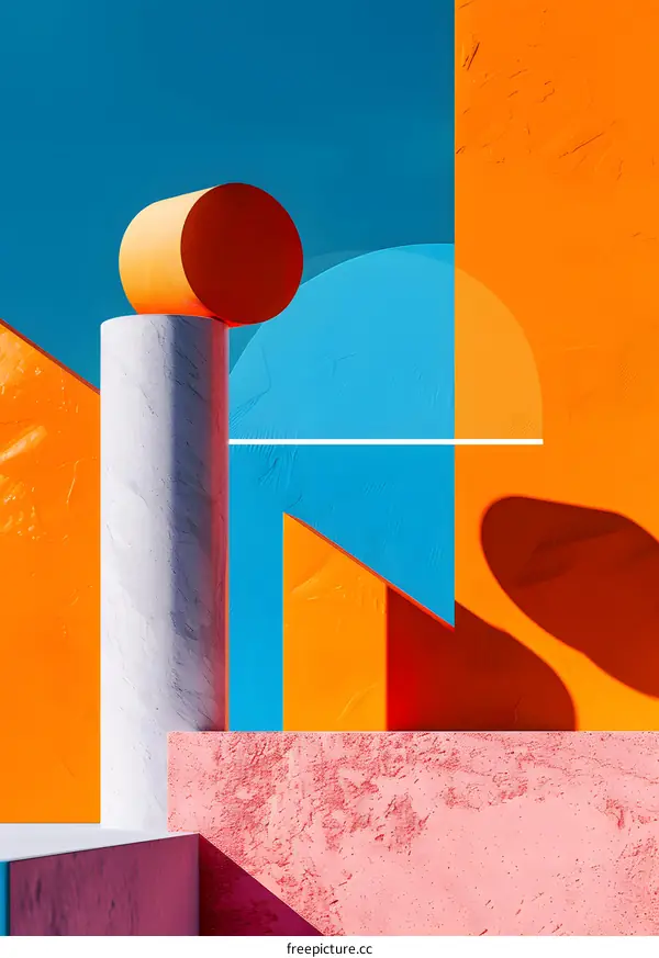 Abstract Geometric Shapes Colorful Background