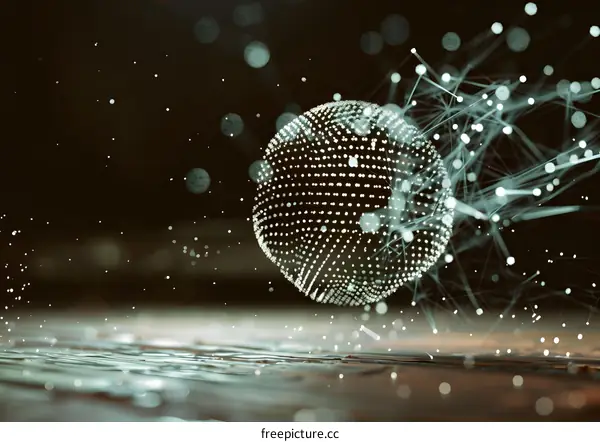 Abstract Digital Sphere with Connections