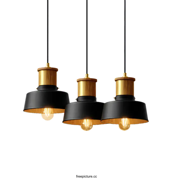 [Transparent Background PNG]Modern Industrial Pendant Lighting Design