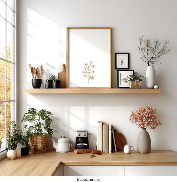 Modern Kitchen Decor with Botanical Print