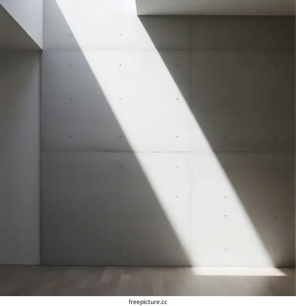 Clean and Minimalist Concrete Wall with Sunlight Shadow