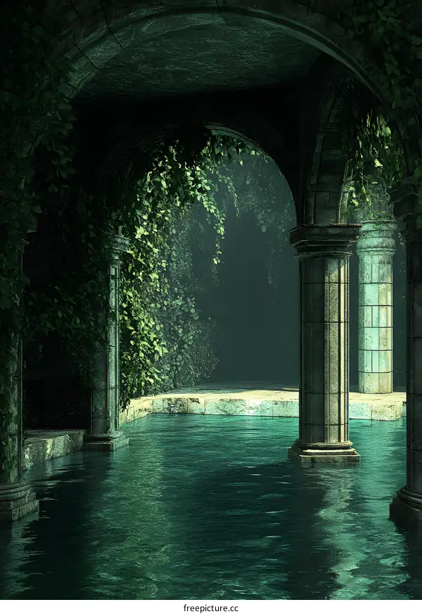 Water Pool in Ancient Ruin