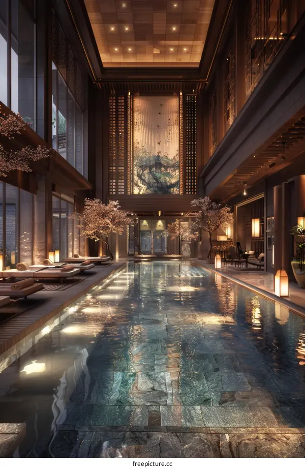 Modern Indoor Swimming Pool with Sophisticated Design