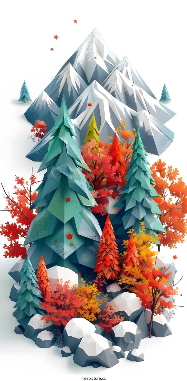 Low Poly Autumn Landscape