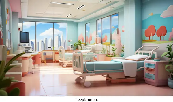 Bright and Playful Hospital Room for Children