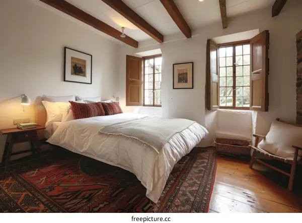 Simple and Elegant Master Bedroom Design with Farmhouse Style