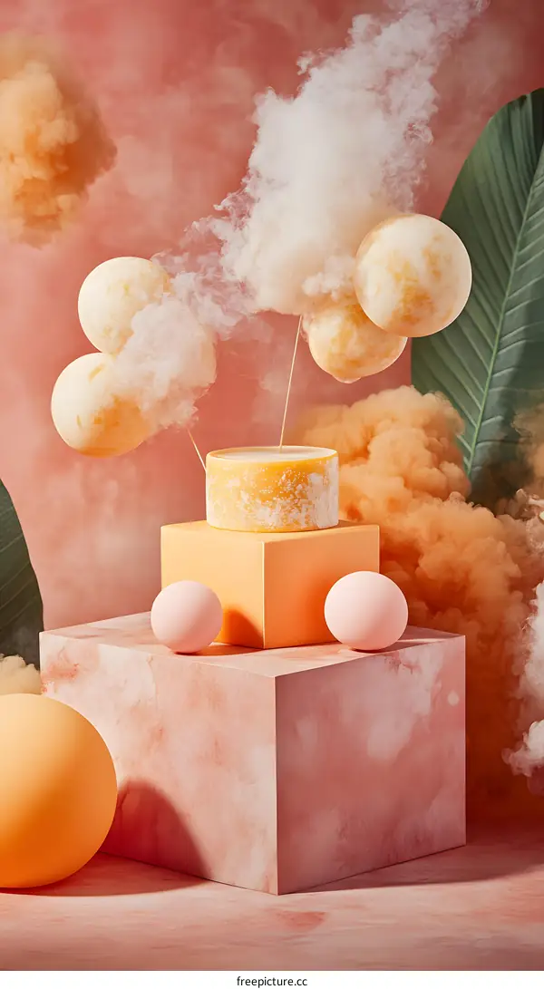 Abstract Background with Smoke and Balloons