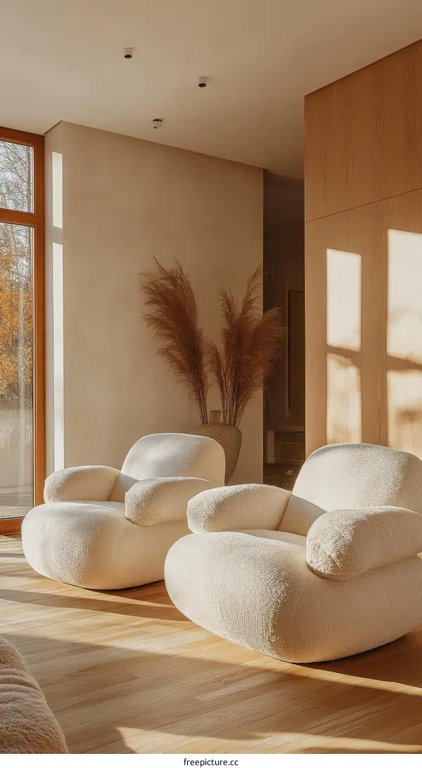 Modern Cozy Living Room with Plush Armchairs