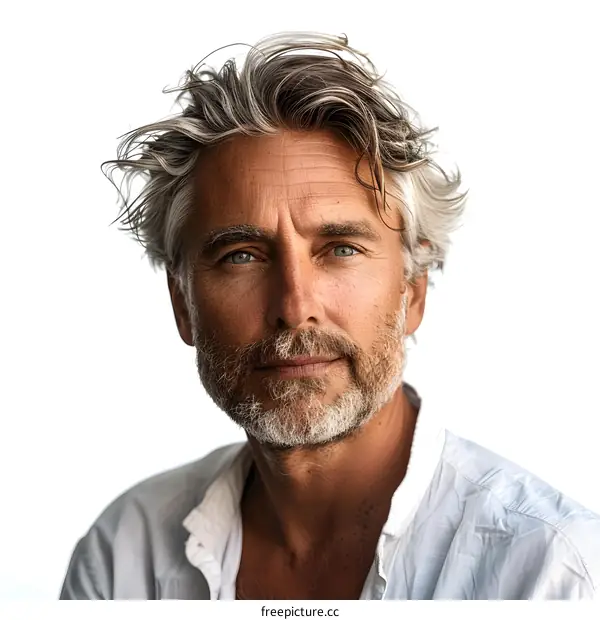 portrait of a man with white hair and beard